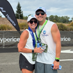 Melissa and Colton Gruhler at the Ironman Competition Finishline